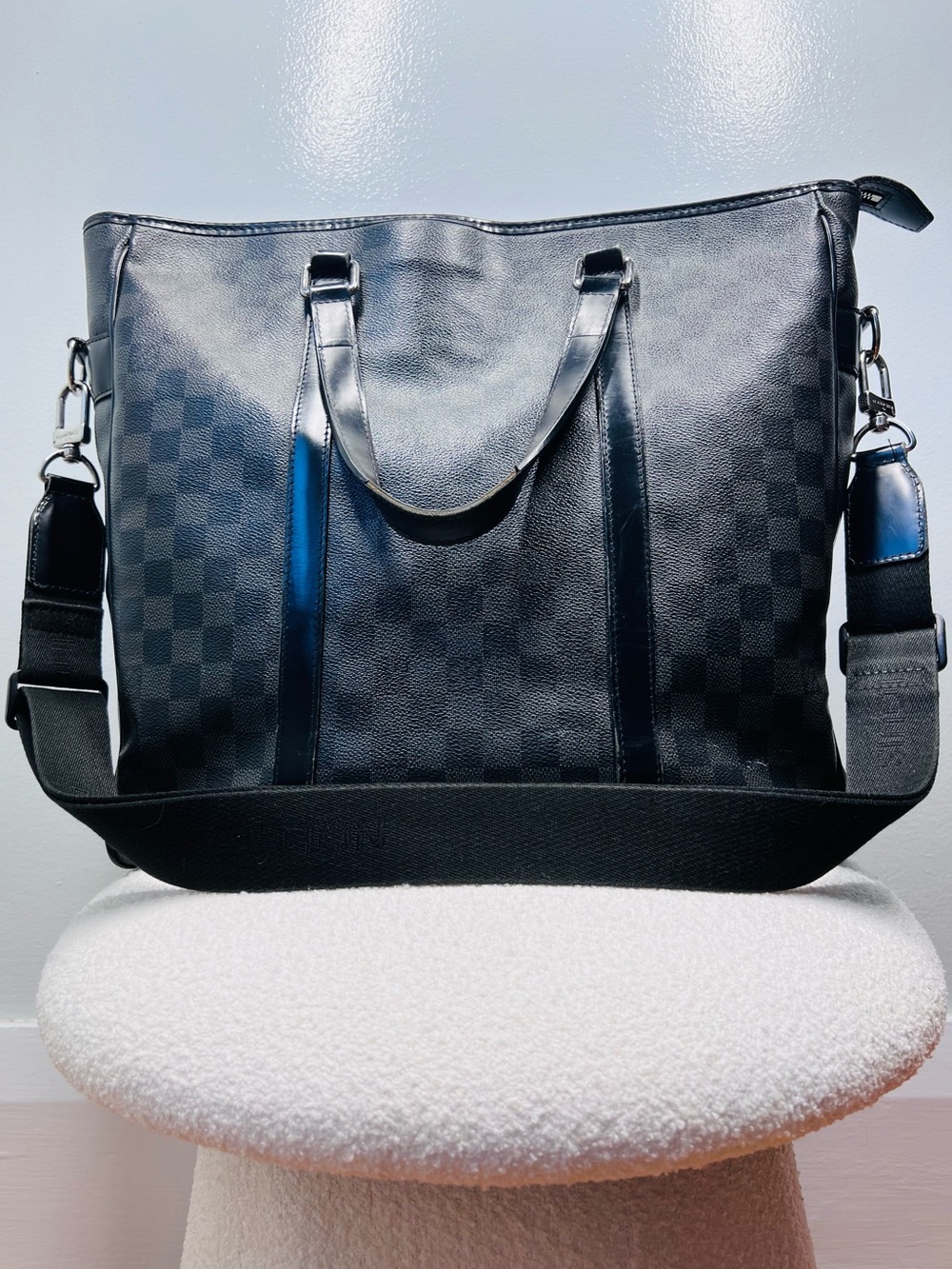 Authentic Louis Vuitton Tadao PM Damier Graphic Canvas Tote Bag Business Bag